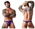 Male Power Eggplant Crossover Thong - Plum
