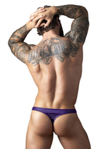 Male Power Eggplant Crossover Thong - Plum