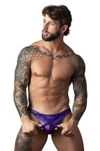 Male Power Eggplant Crossover Thong - Plum