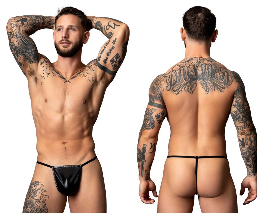Male Power Liquid Onyx G-String - Black