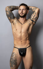 Male Power Liquid Onyx G-String - Black