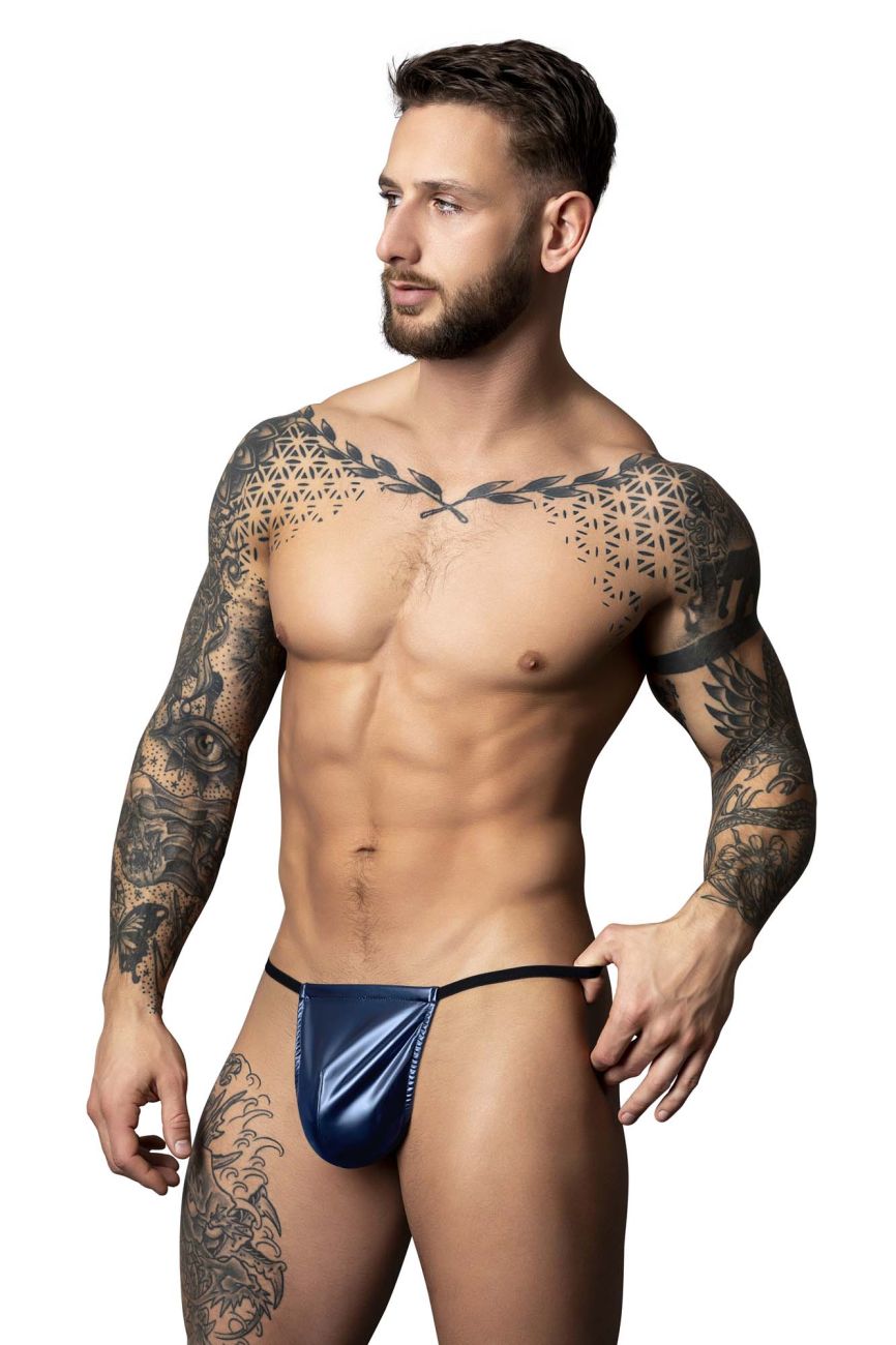 Male Power Liquid Onyx G-String - Blue
