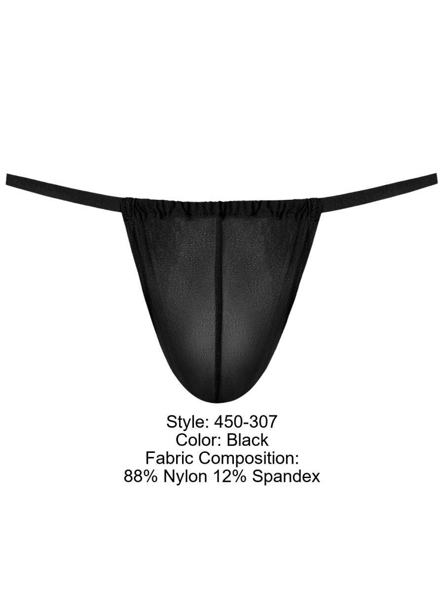 Male Power Mesh 2 G-String - Black
