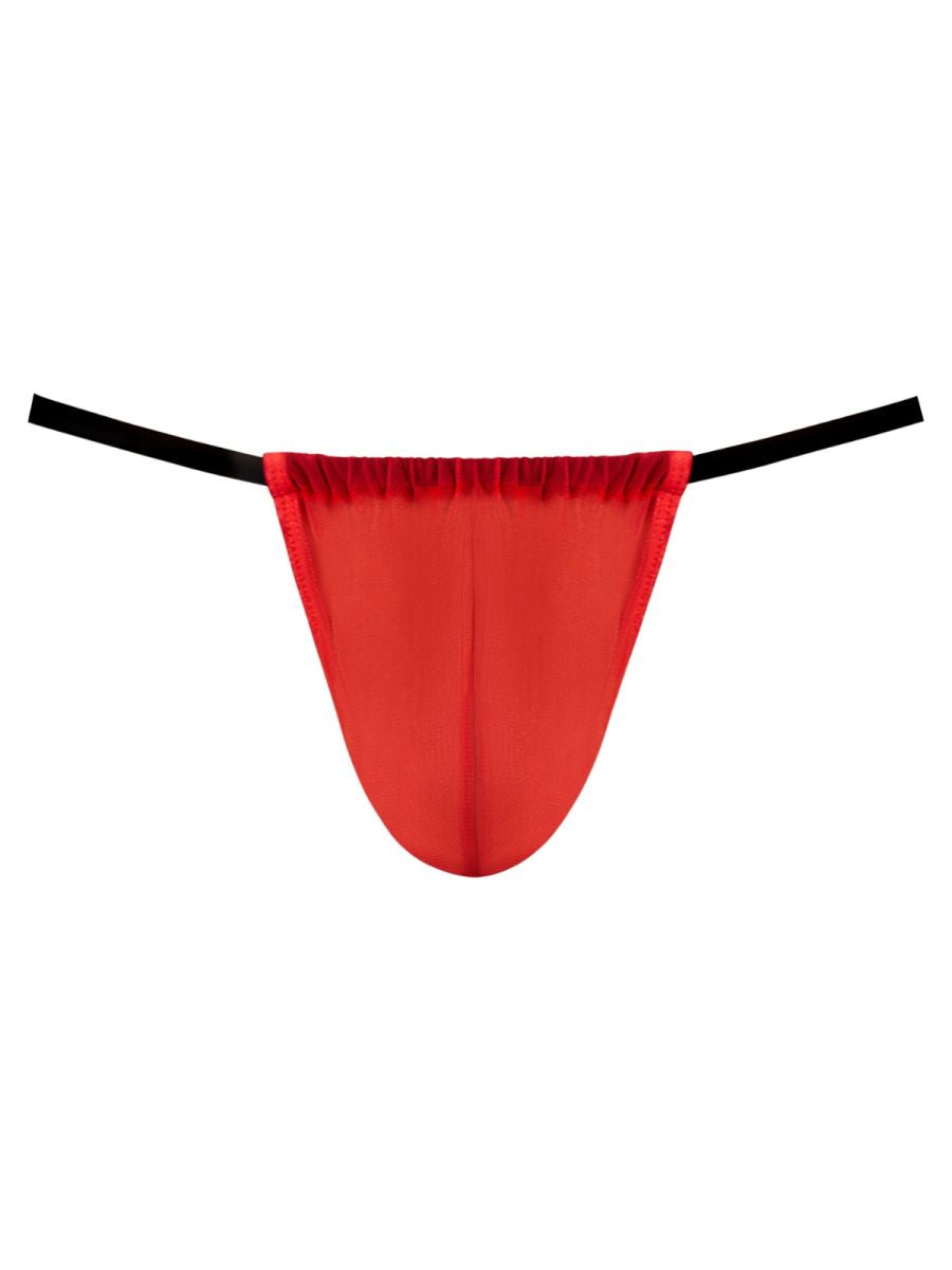 Male Power Mesh 2 G-String - Red