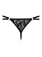 Male Power Ripple Micro V-String Thong - Black