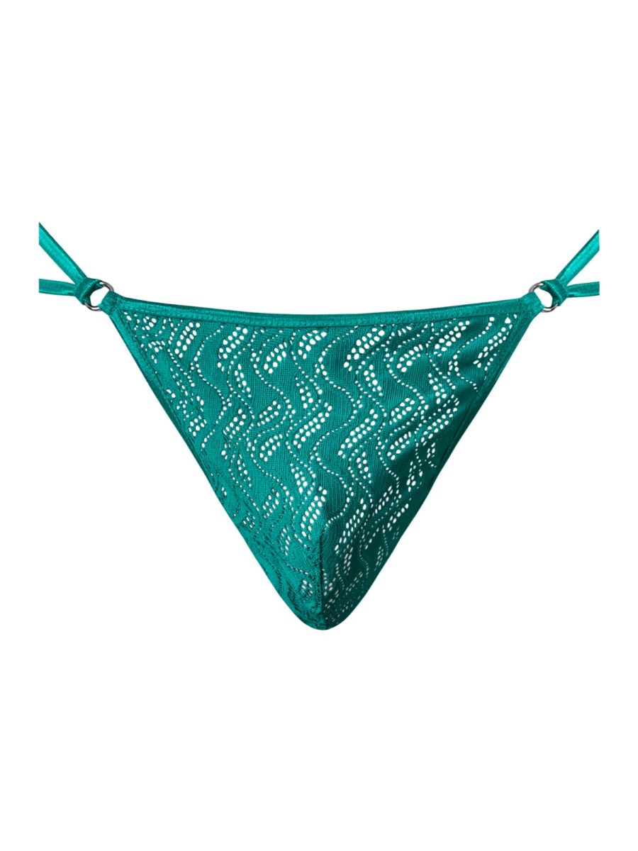 Male Power Ripple Micro V-String Thong - Teal