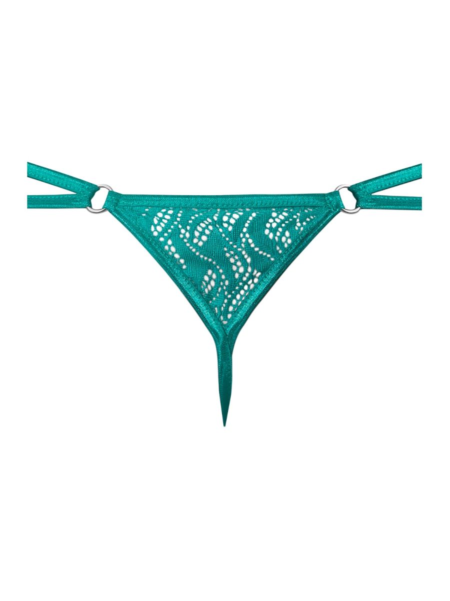 Male Power Ripple Micro V-String Thong - Teal
