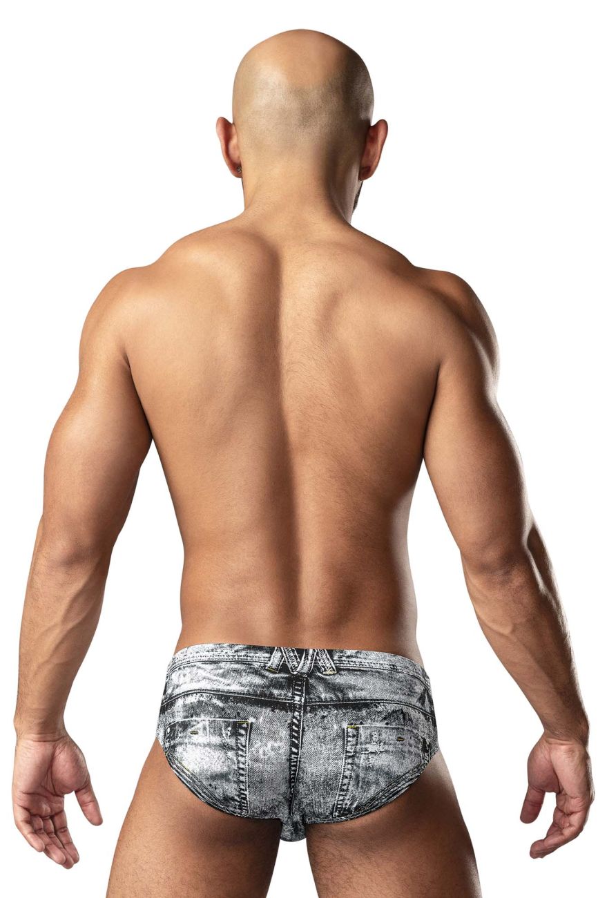 Male Power Dirty Denim Bikini - Denim Print