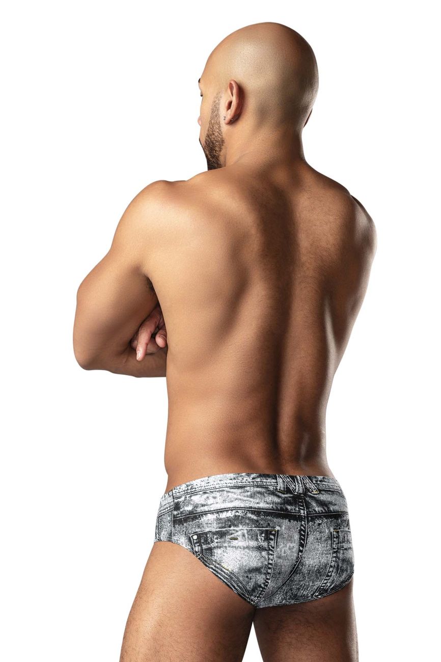 Male Power Dirty Denim Bikini - Denim Print