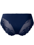 Male Power Sassy Lace Bikini Solid Pouch - Navy