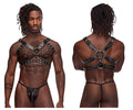 Male Power Leather Gemini Harness - Black