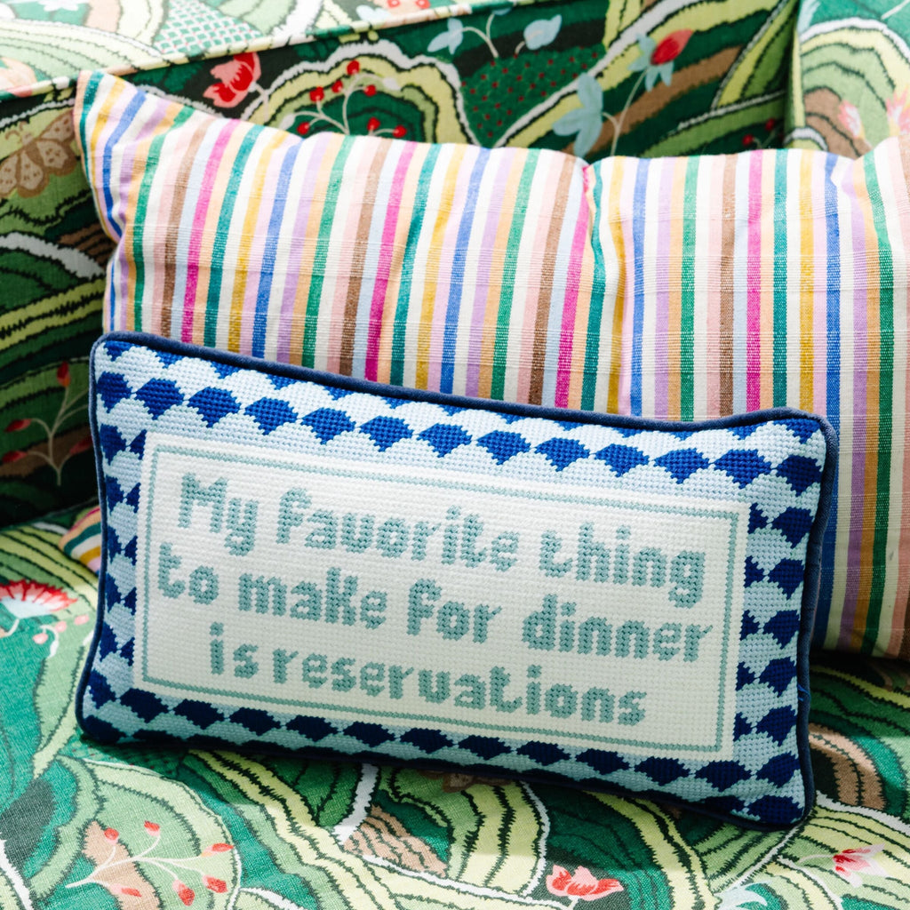 Reservations Needlepoint Pillow