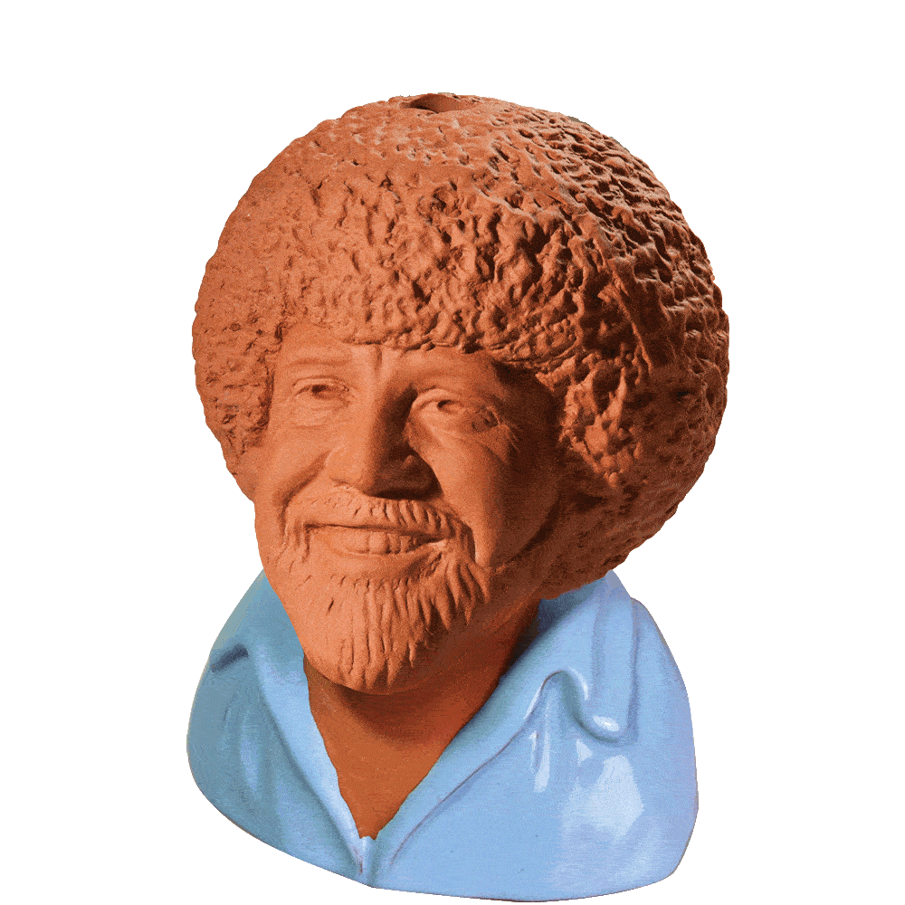 BOB ROSS CHIA PET (BLUE SHIRT)