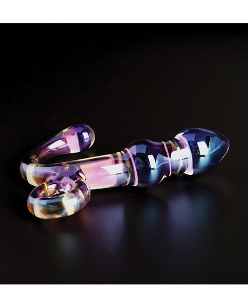 Cristal Orchid Pulse Glass Dildo with Removable Bullet Vibe - Purple