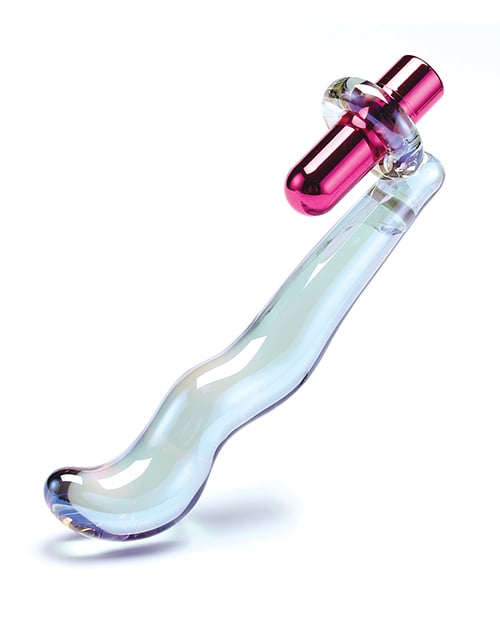 Cristal Twilight Glow Glass Dildo with Clitoral Vibrator