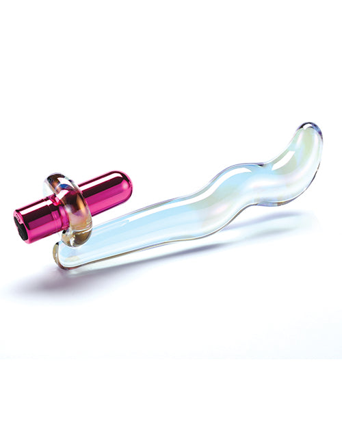 Cristal Twilight Glow Glass Vibrator with Clitoral Stimulator