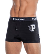 Playboy Mens Varsity Boxer Briefs - Black