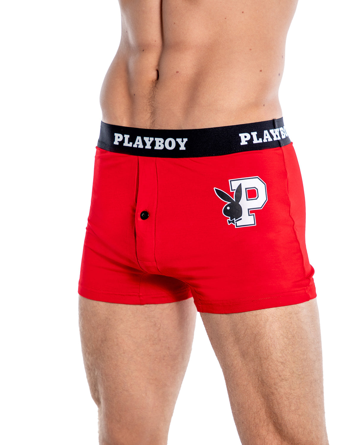 Playboy Mens Varsity Boxer Briefs - Red