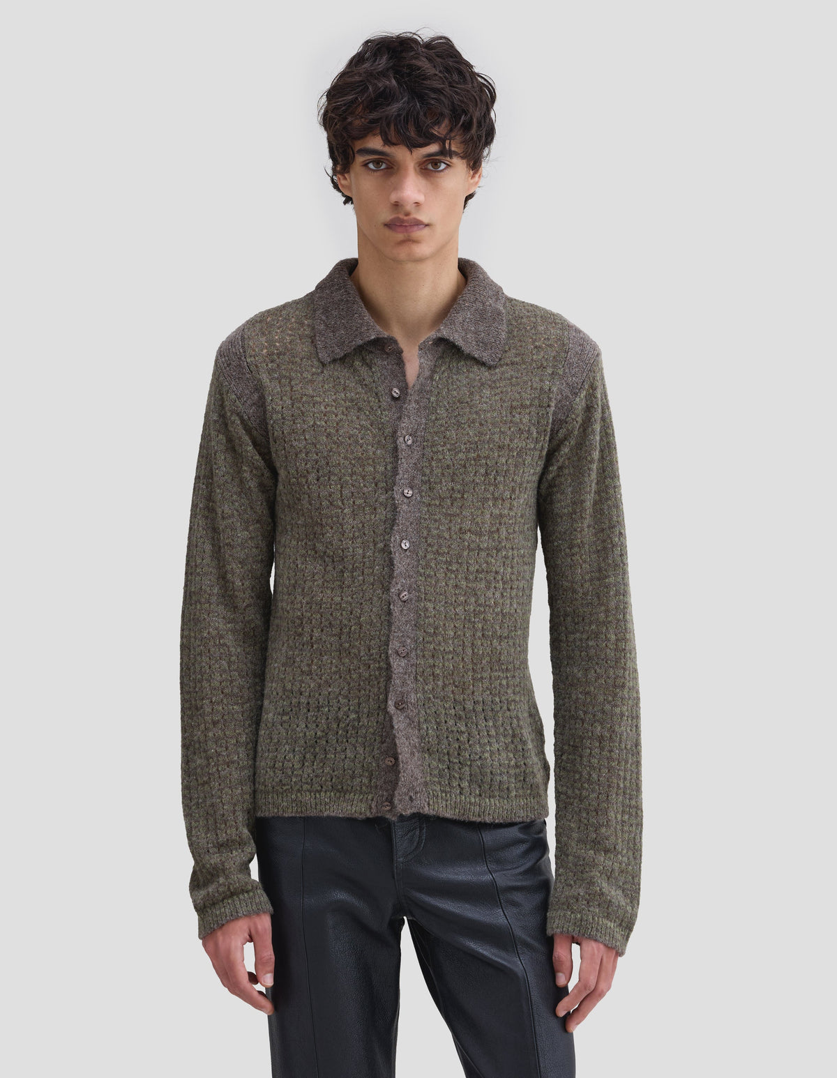 Eckhaus Latta Grid Buttondown Fern