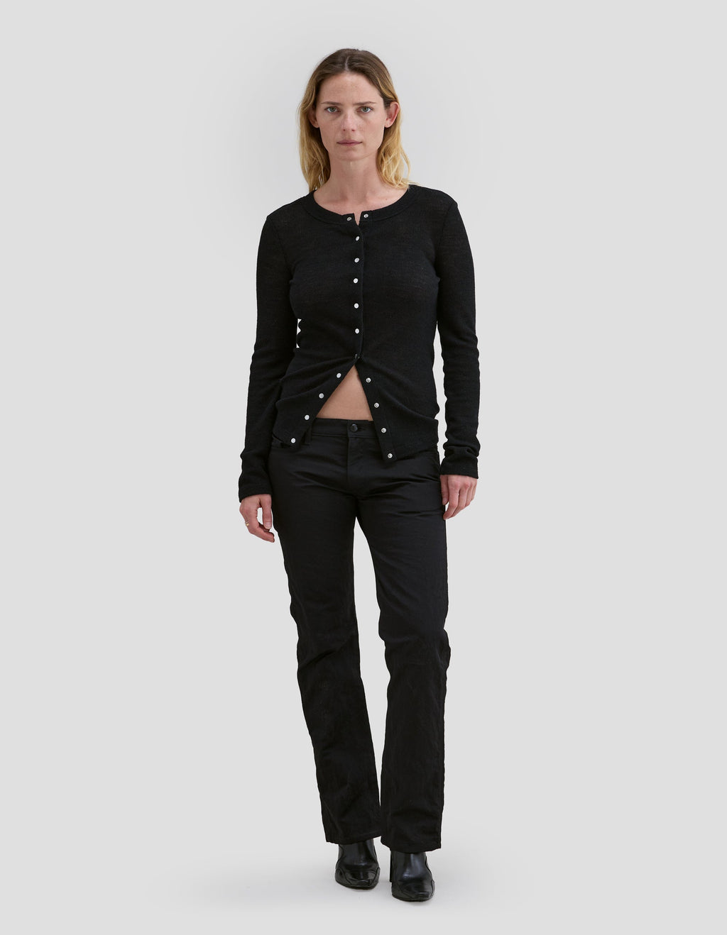 Eckhaus Latta Scrunch Cardigan Black