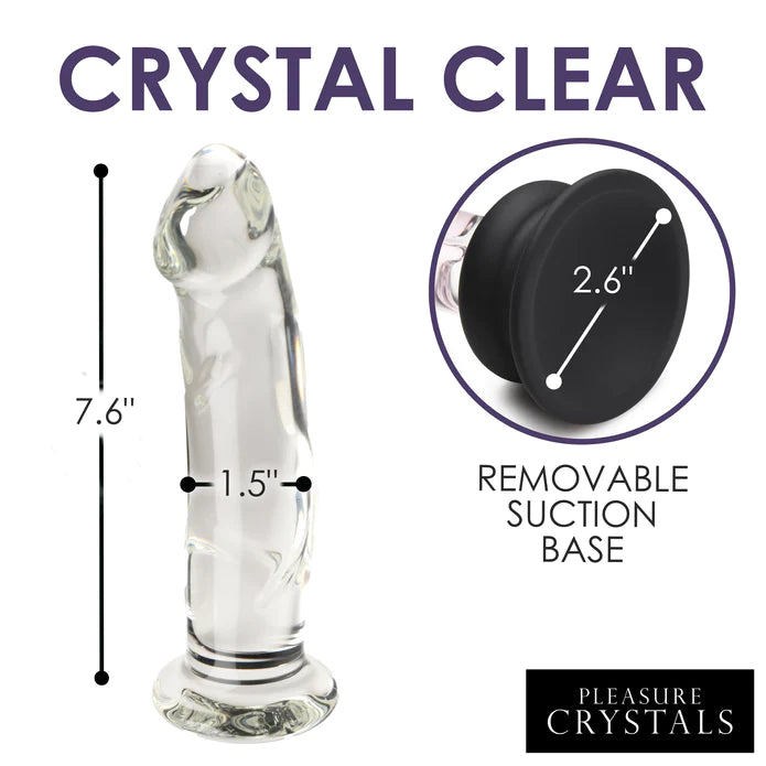 Pleasure Crystals 7.6" Glass Dildo W/ Silicone Base