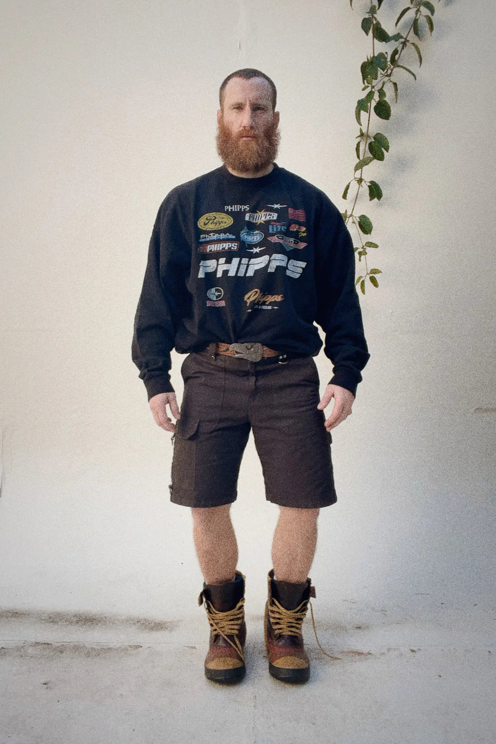 PHIPPS HARD WORK SHORTS BEAR BLACK