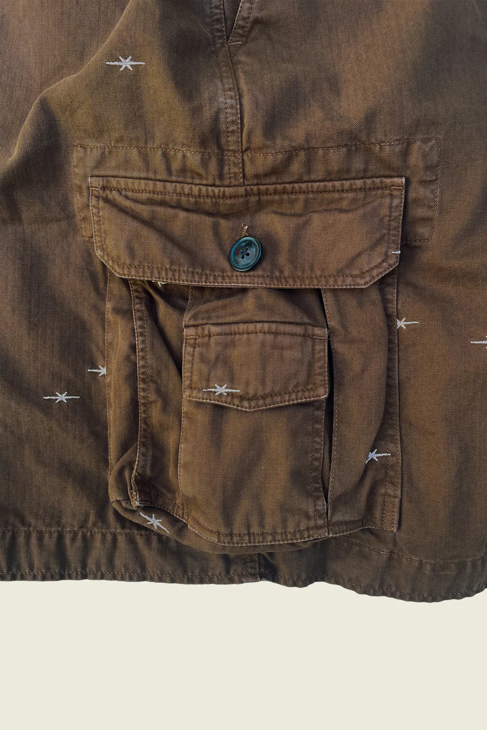 PHIPPS STAR EMBROIDERED CARGO SKIRT BROWN