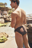 Palm Springs Swim Brief Brown Tie Up