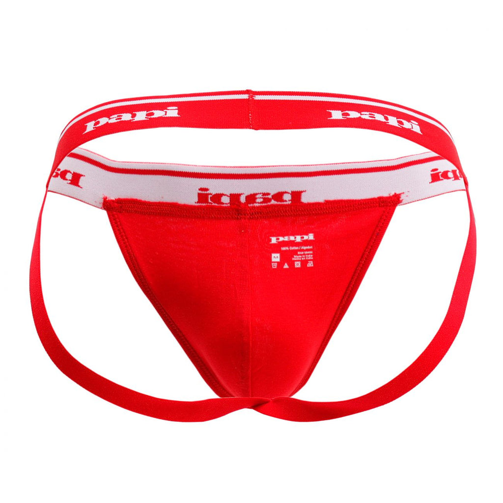 Papi 3-Pack Rib Jockstrap - Black-Red-Turquoise
