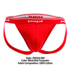 Papi 3-Pack Rib Jockstrap - Black-Red-Turquoise
