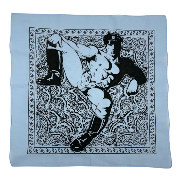 Etienne Leather Man Bandana - Light Blue