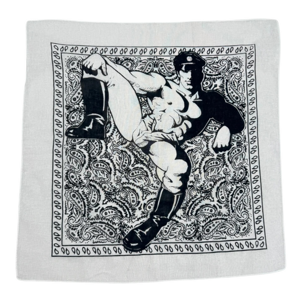 Etienne Leather Man Bandana - White