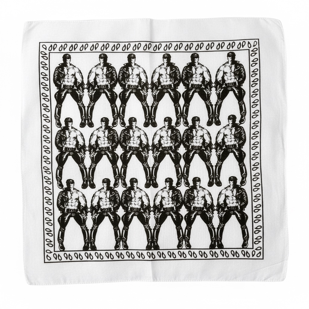 Etienne Leather Man Clone Bandana - White