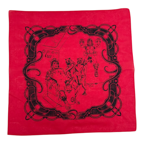 Etienne Science-Fiction Leather Bandana - Red