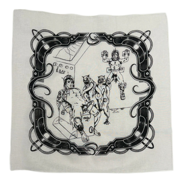 Etienne Science-Fiction Leather Bandana - White