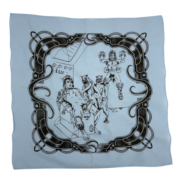 Etienne Science-Fiction Leather Bandana - Light Blue