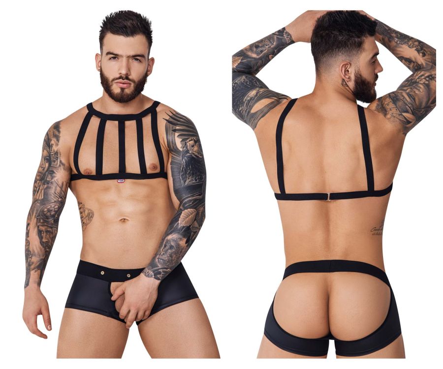 Pikante Hard Harness Jockstrap - Black