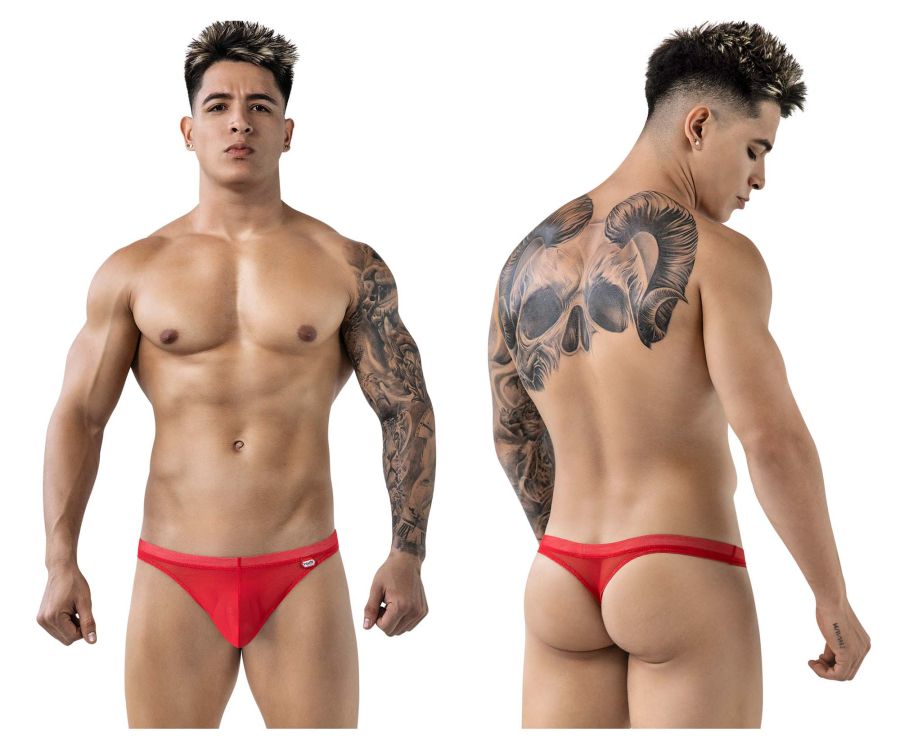 Pikante Luxury Thongs - Red Mesh