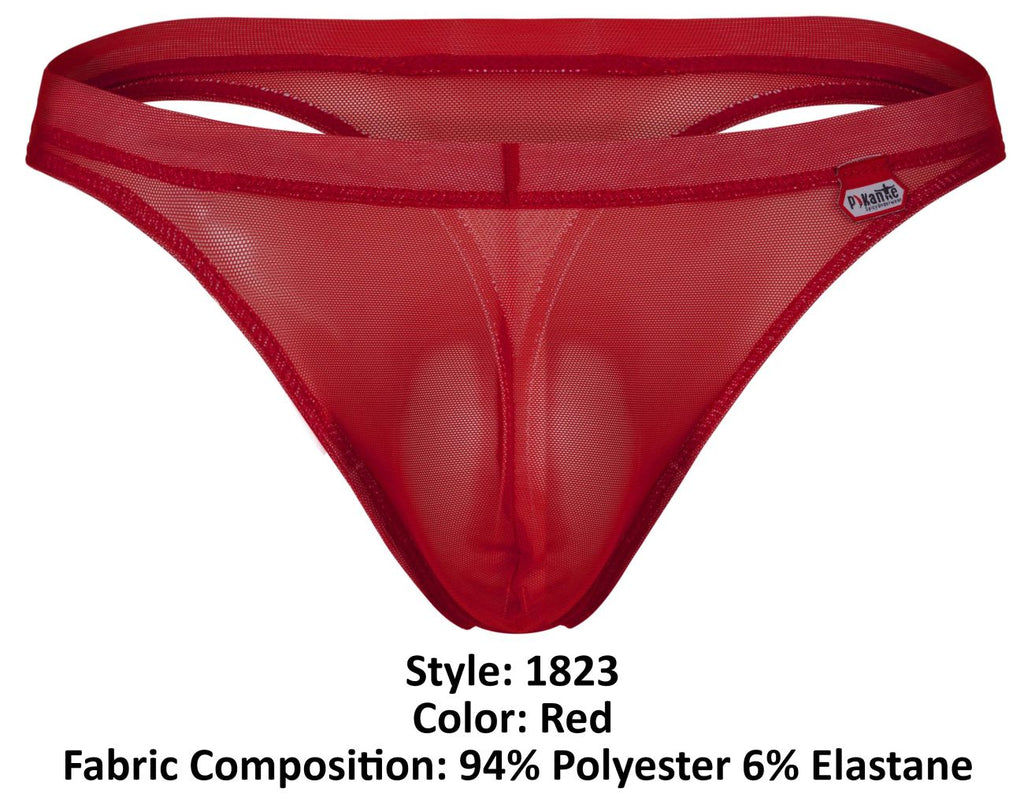 Pikante Luxury Thongs - Red Mesh