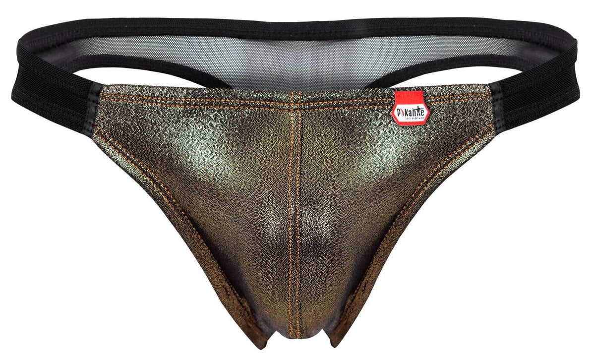 Pikante Gold Cup Thongs - Black