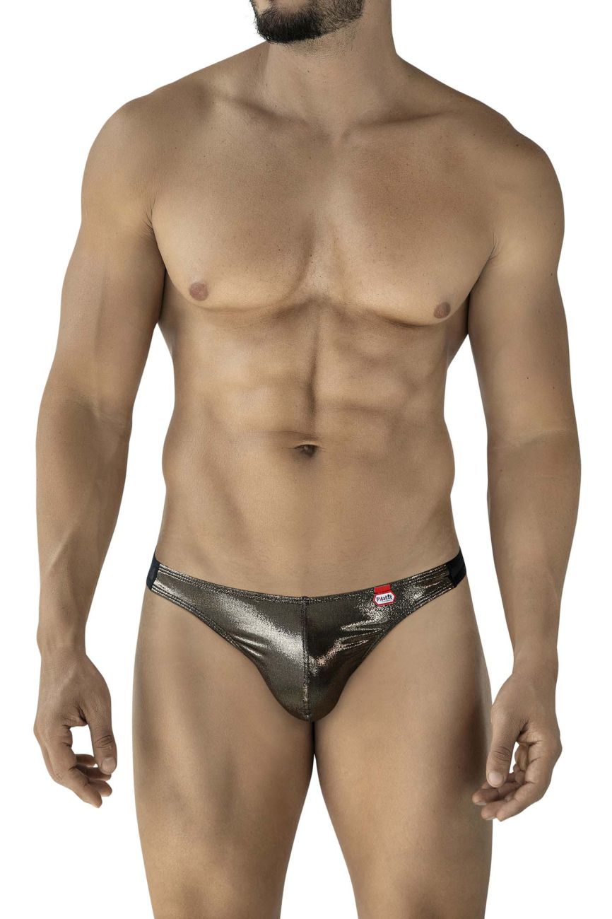Pikante Gold Cup Thongs - Black
