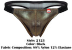 Pikante Gold Cup Thongs - Black