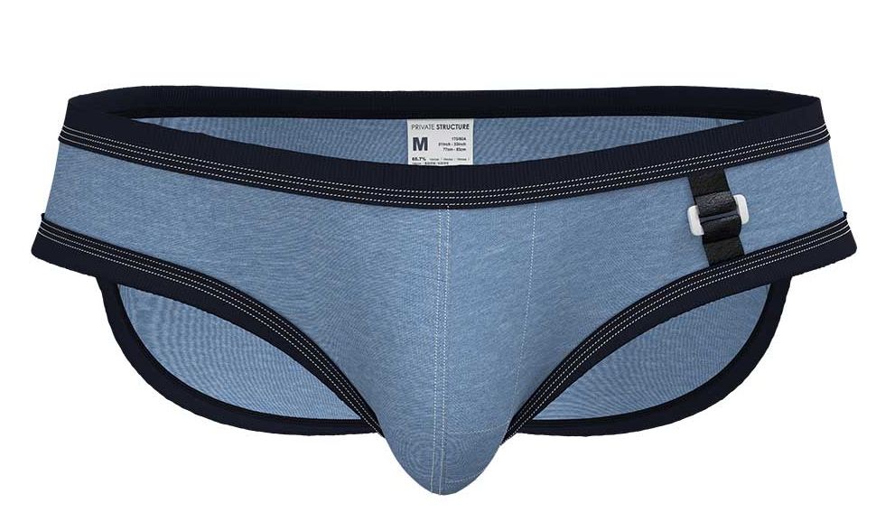 Private Structure Barn Boy Low Rise Mini Brief - Denim