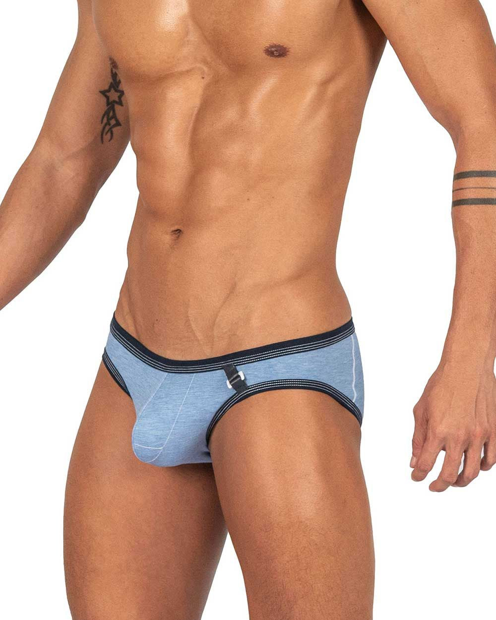 Private Structure Barn Boy Low Rise Mini Brief - Denim