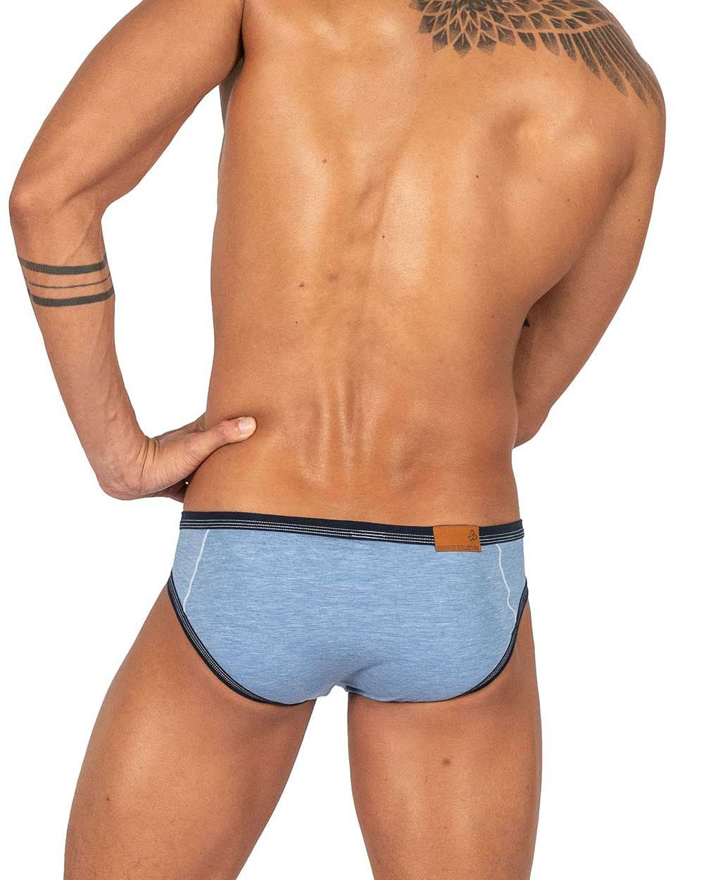 Private Structure Barn Boy Low Rise Mini Brief - Denim