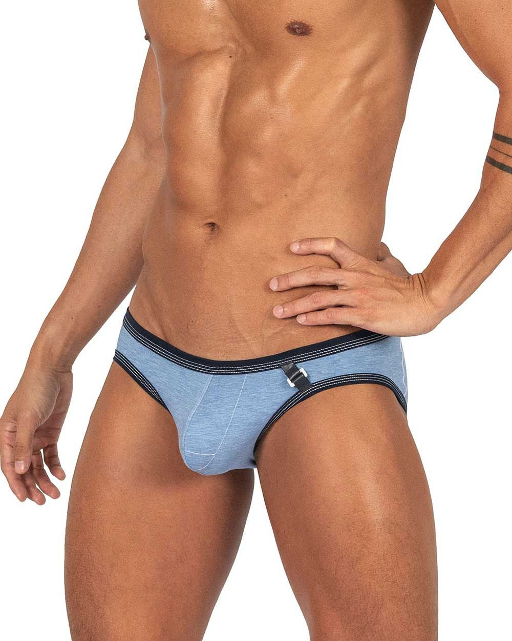 Private Structure Barn Boy Low Rise Mini Brief - Denim