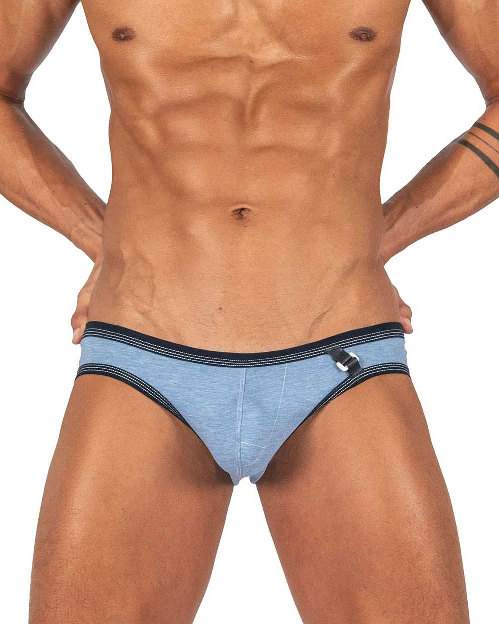 Private Structure Barn Boy Low Rise Mini Brief - Denim