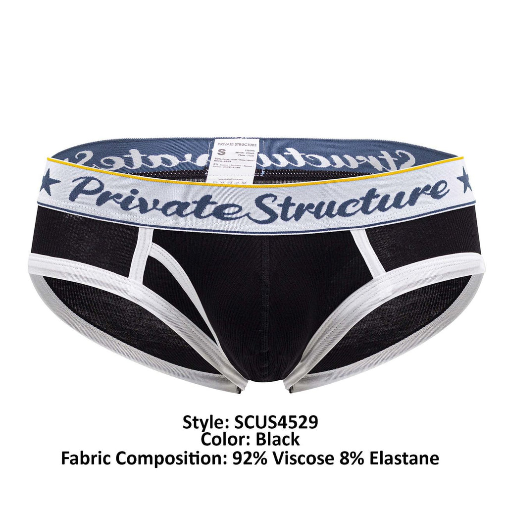 Private Structure Classic Mid Waist Mini Briefs - Black