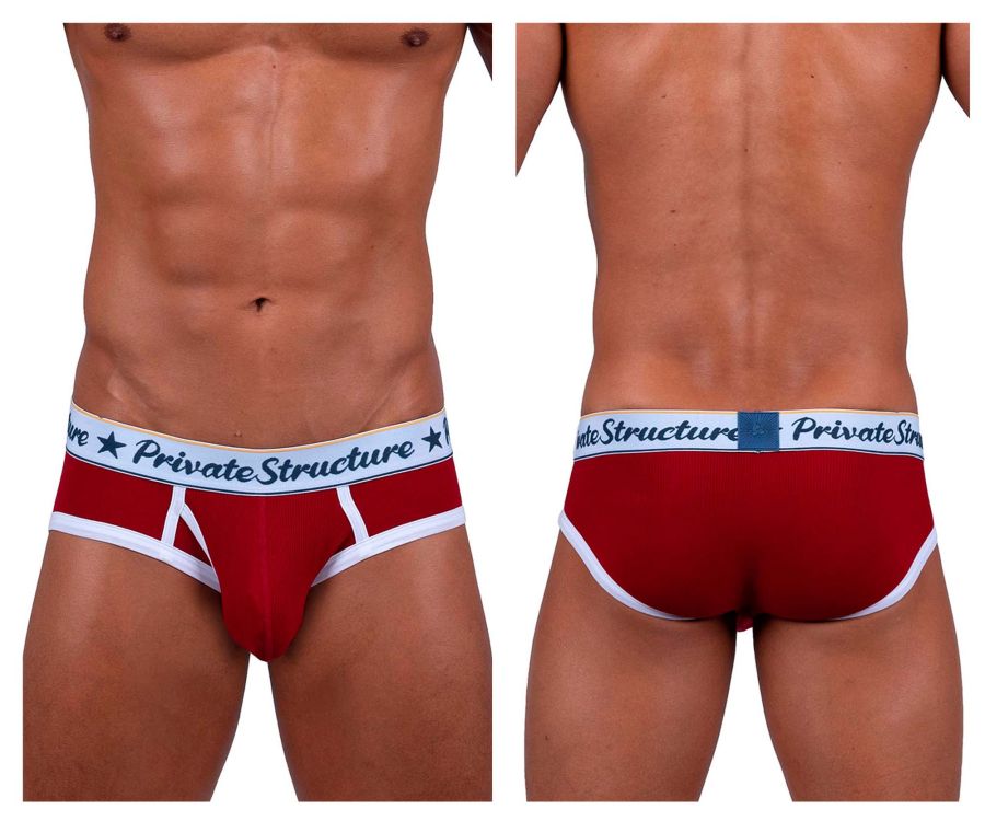 Private Structure Classic Mid Waist Mini Briefs - Red
