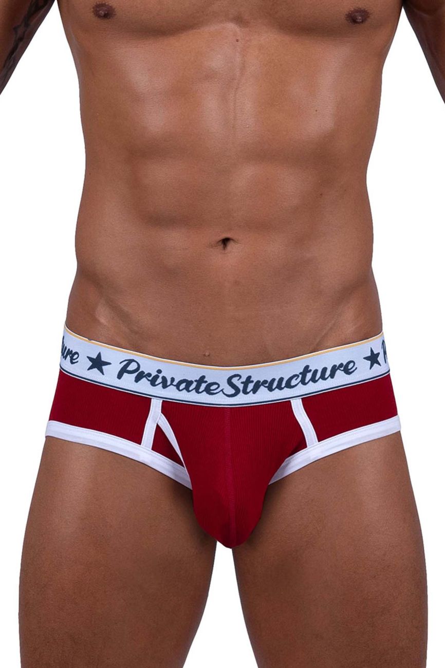 Private Structure Classic Mid Waist Mini Briefs - Red